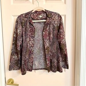 Purple floral vintage jacket top